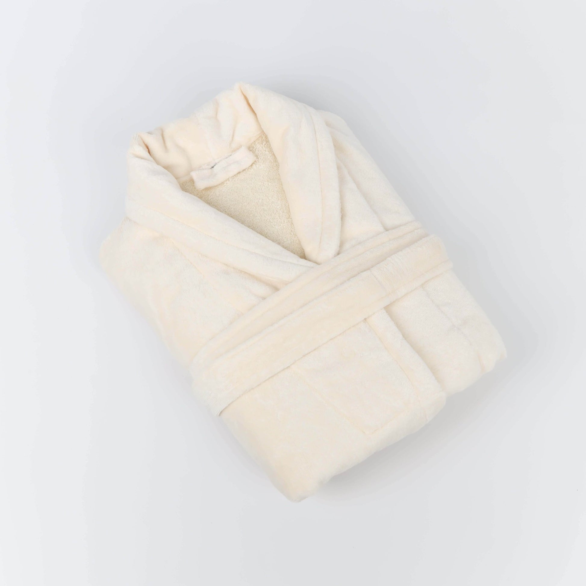 Peignoir Velours (H/F) – 100% Coton – 450g/m² (Beige Crème) - SOFTHOME