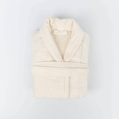 Peignoir Velours (H/F) – 100% Coton – 450g/m² (Beige Crème) - SOFTHOME