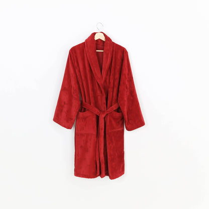 Peignoir Velours (H/F) – 100% Coton – 450g/m² (Bordeau) - SOFTHOME