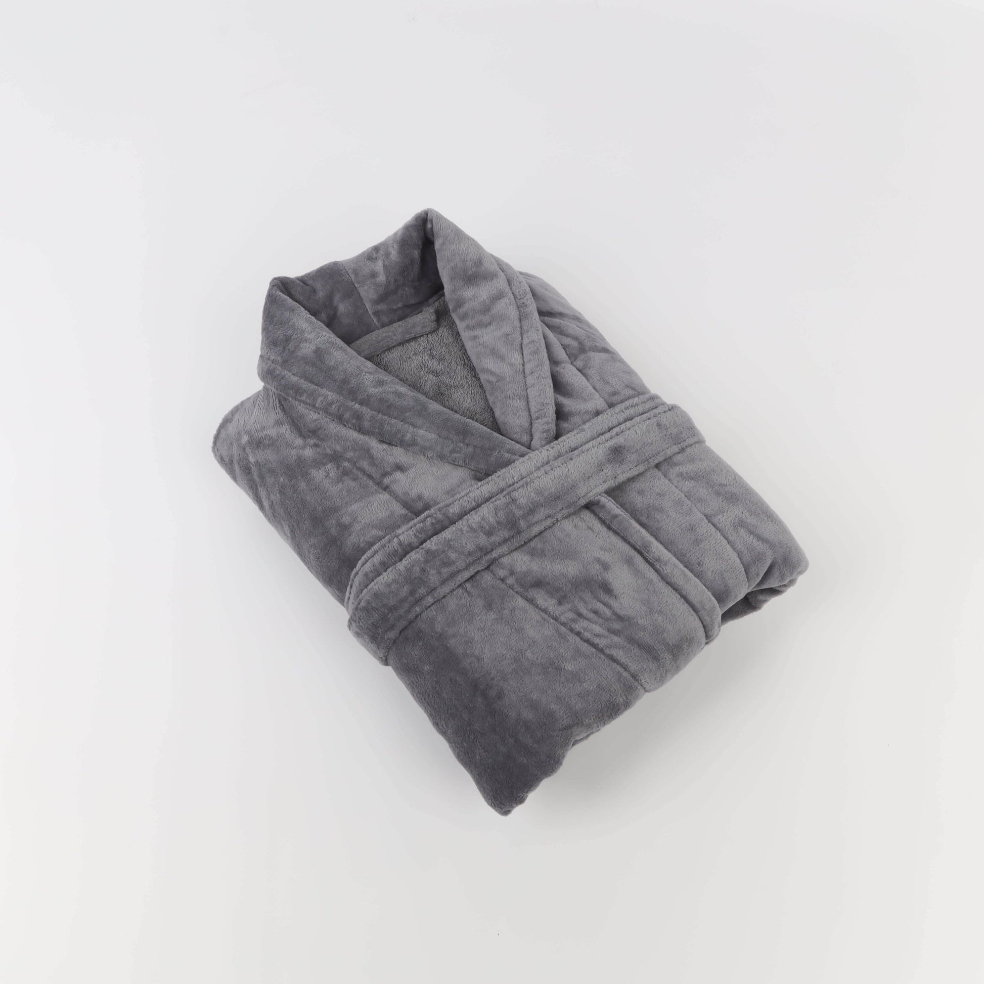 Peignoir Velours (H/F) – 100% Coton – 450g/m² (Gris) - SOFTHOME