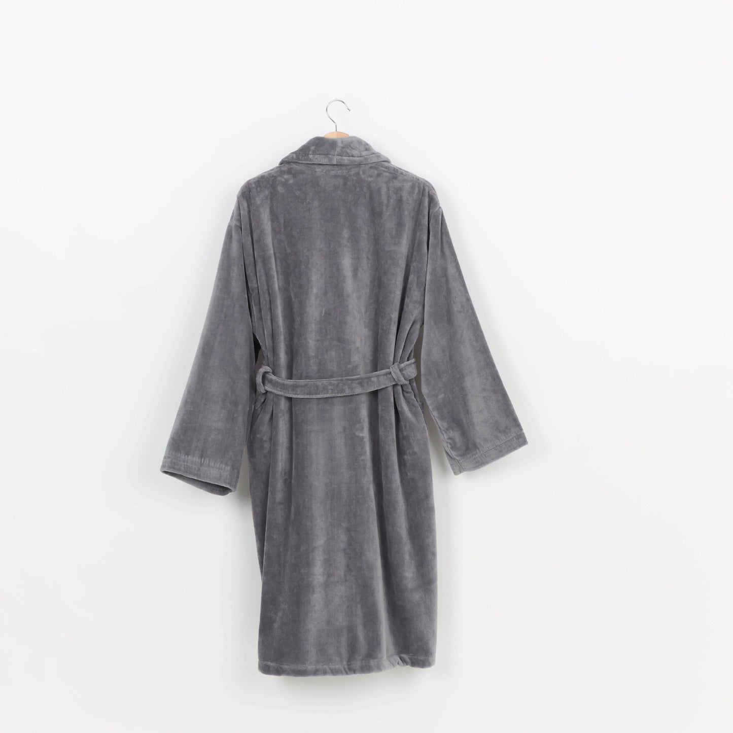 Peignoir Velours (H/F) – 100% Coton – 450g/m² (Gris) - SOFTHOME