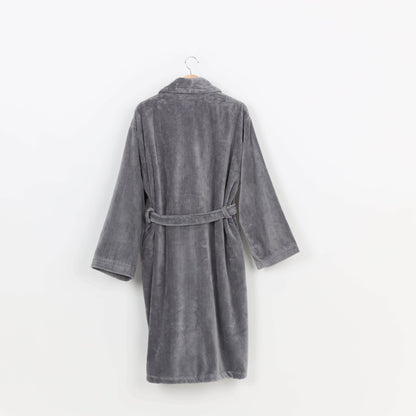 Peignoir Velours (H/F) – 100% Coton – 450g/m² (Gris) - SOFTHOME