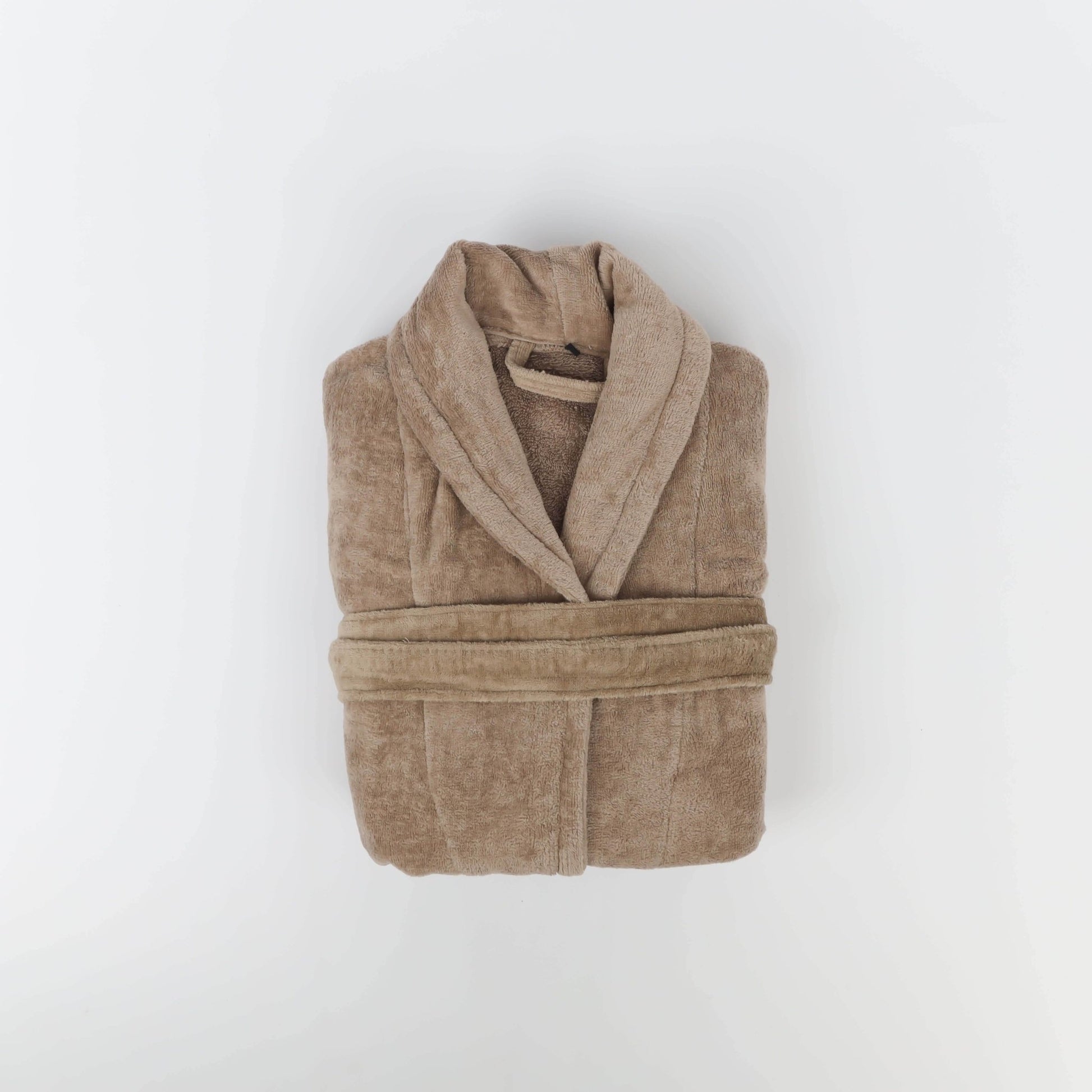 Peignoir Velours (H/F) – 100% Coton – 450g/m² - (Taupe) - SOFTHOME