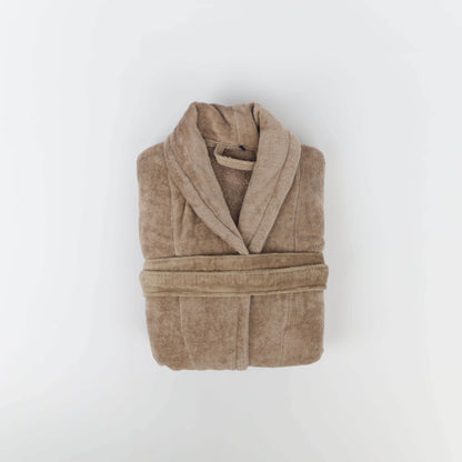 Peignoir Velours (H/F) – 100% Coton – 450g/m² - (Taupe) - SOFTHOME