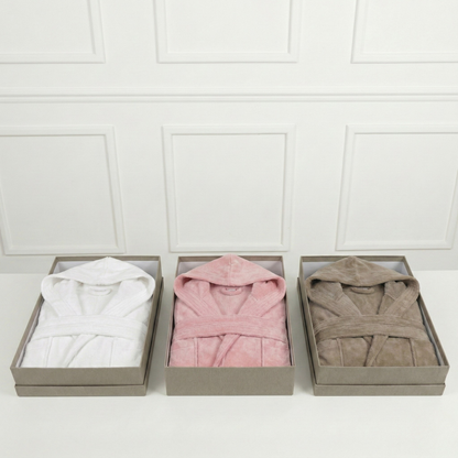 Peignoir Enfant Velours - (Blanc)